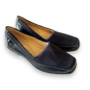 Naturalizer Justify Black Loafer Women’s Sz 7.5 Mixed Materials Leather Neoprene